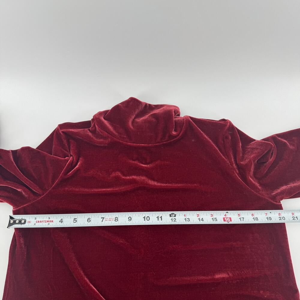 Soft Surroundings Velvet Turtleneck Tunic Blouse - Womens Size Medium - Burgundy - Picture 8 of 8